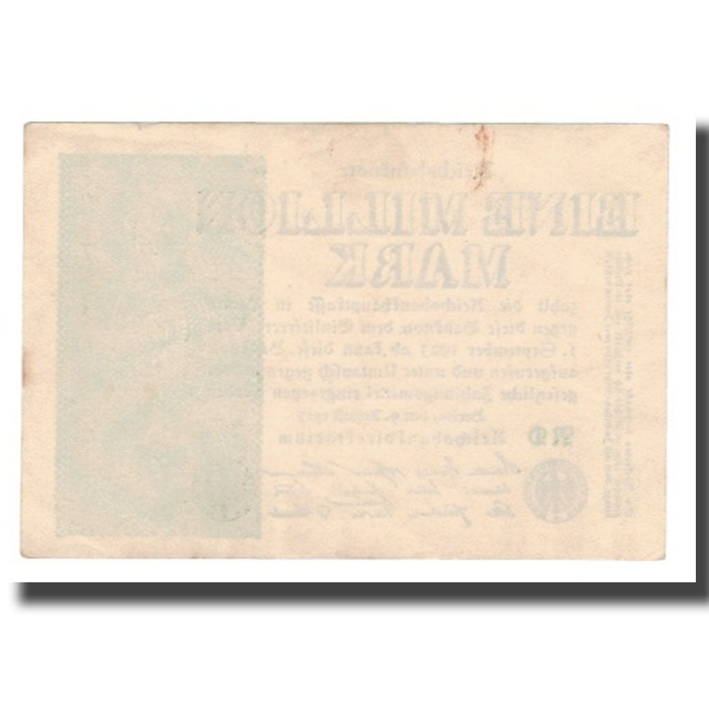Geldschein, Deutschland, 1 Million Mark, 1923, 1923-08-09, KM:102a, SS+
