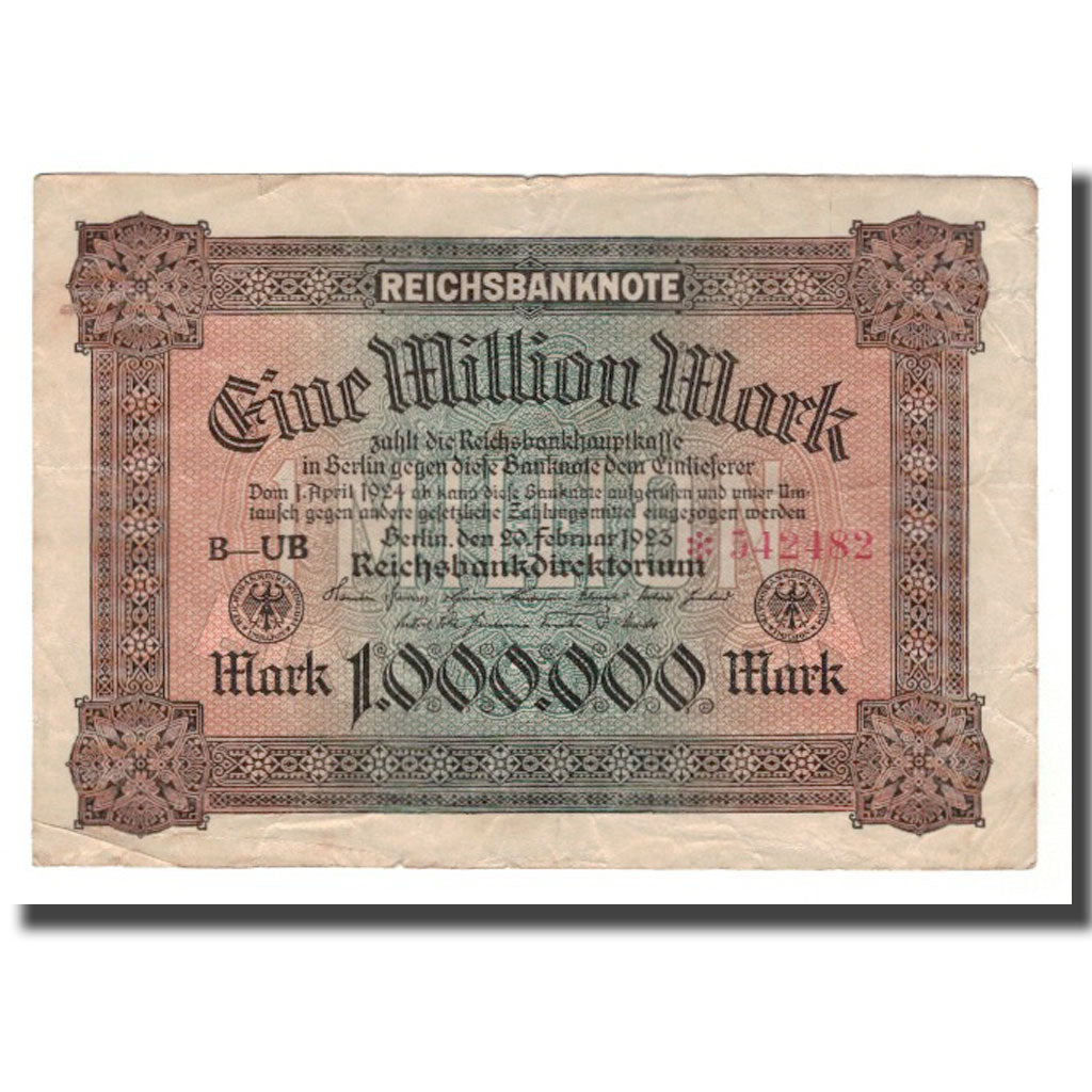 Banknote, Germany, 1 Million Mark, 1923, 1923-02-20, KM:86a, AU(50-53)