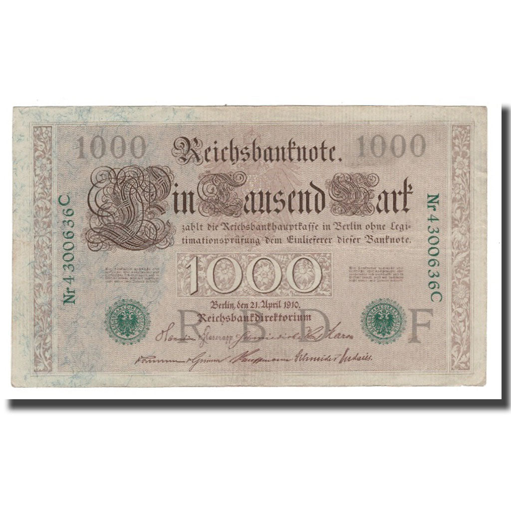 Banknote, Germany, 1000 Mark, 1910, 1910-04-21, KM:45b, AU(55-58)