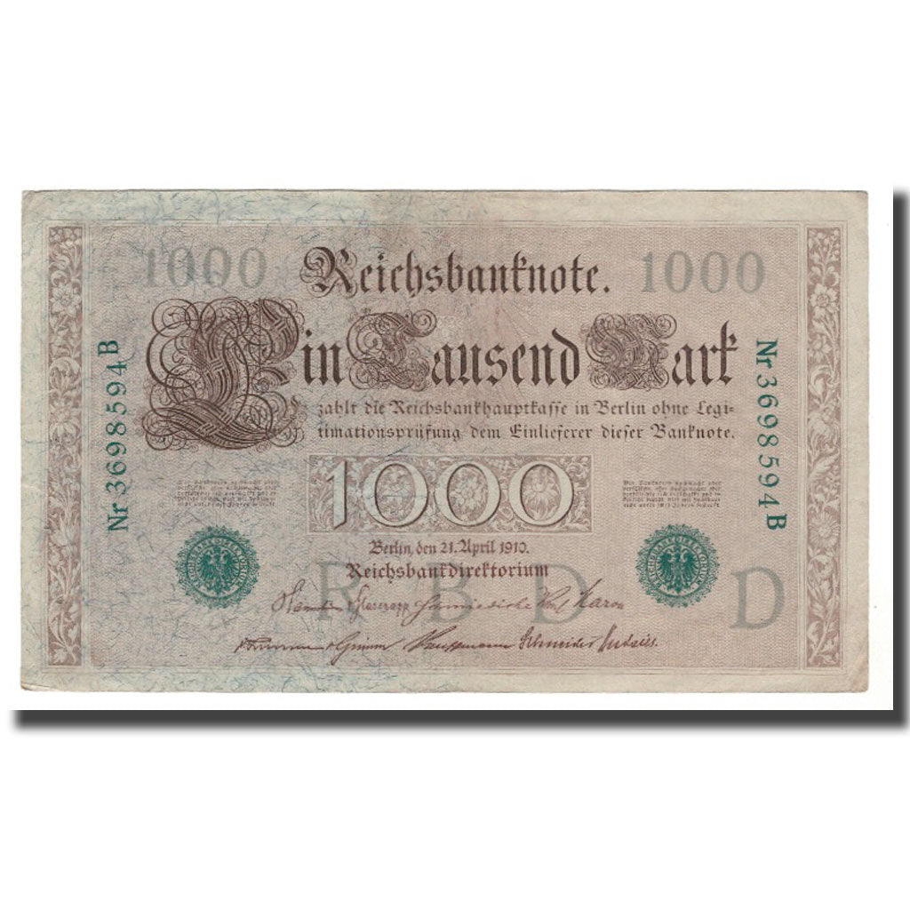 Banconote, Germania, 1000 Mark, 1910, 1910-04-21, KM:45b, SPL-