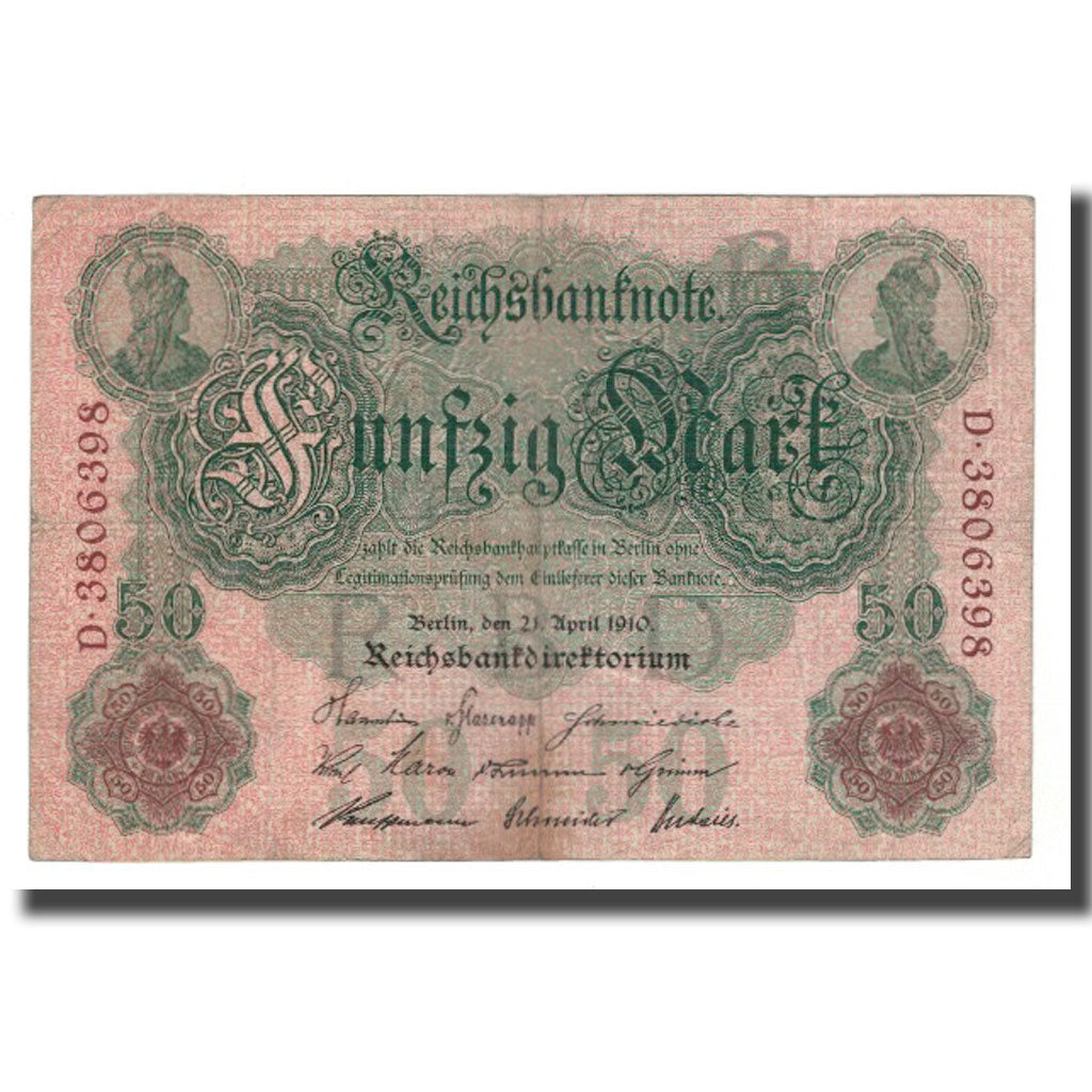 Nota, Alemanha, 50 Mark, 1910, 1910-04-21, KM:41, AU(50-53)