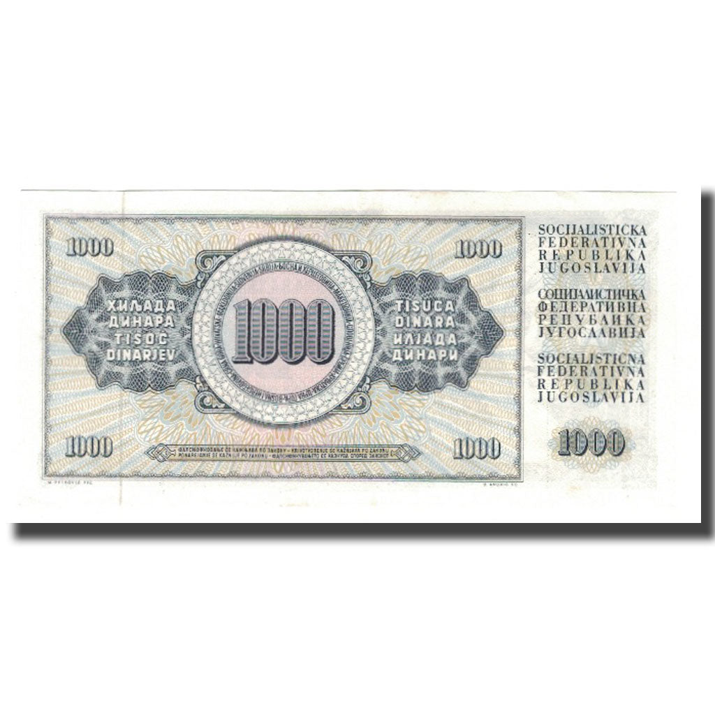 Geldschein, Jugoslawien, 1000 Dinara, 1978, 1978-08-12, KM:92c, UNZ