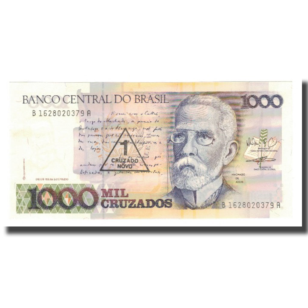 Nota, Brasil, 1 Cruzado Novo on 1000 Cruzados, Undated (1989), KM:216c
