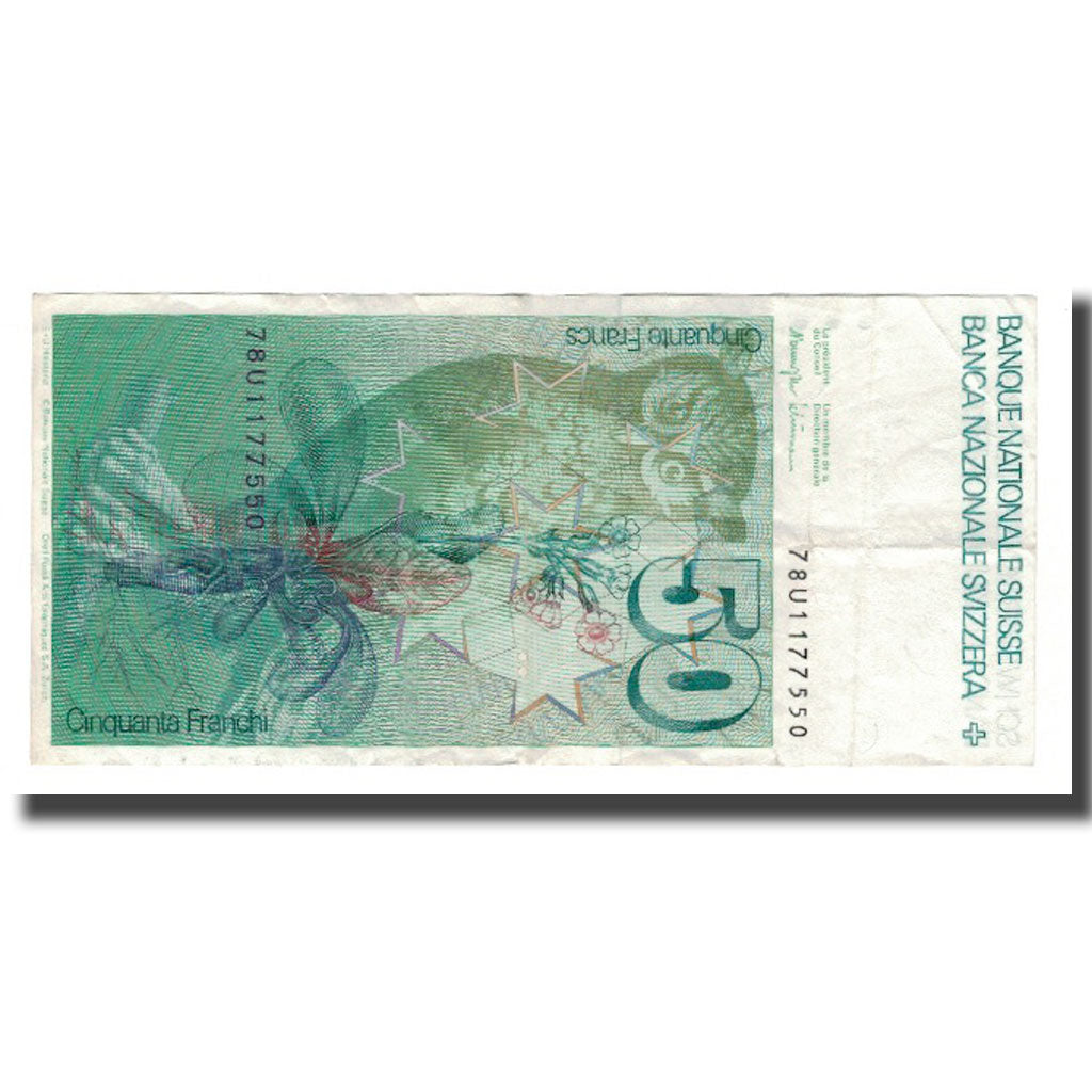 Nota, Suíça, 50 Franken, 1978, KM:56a, EF(40-45)