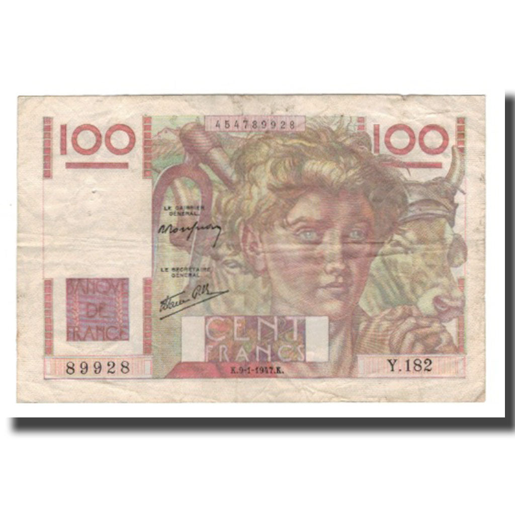 Francia, 100 Francs, Jeune Paysan, 1947, 1947-01-09, MB+, Fayette:28.13