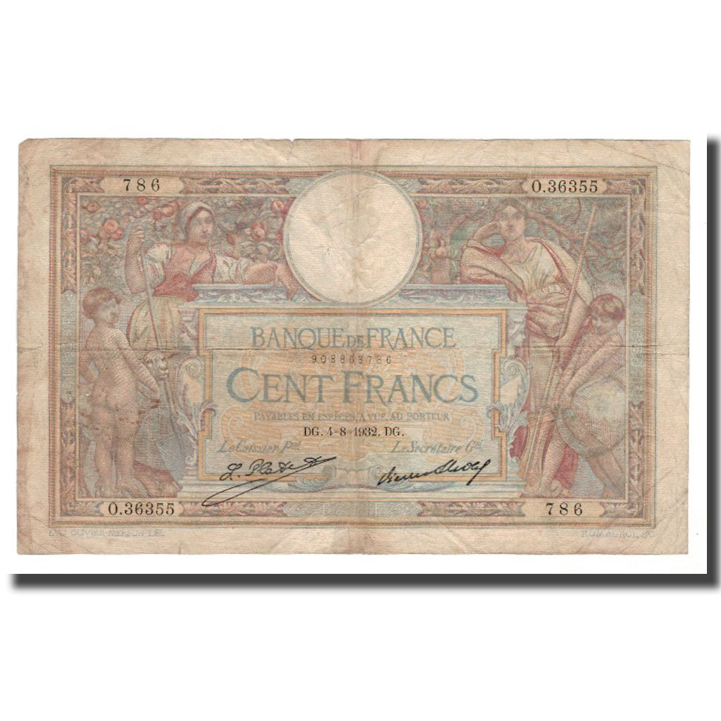 Francia, 100 Francs, Luc Olivier Merson, 1932, 1932-08-04, MB+, Fayette:24.11