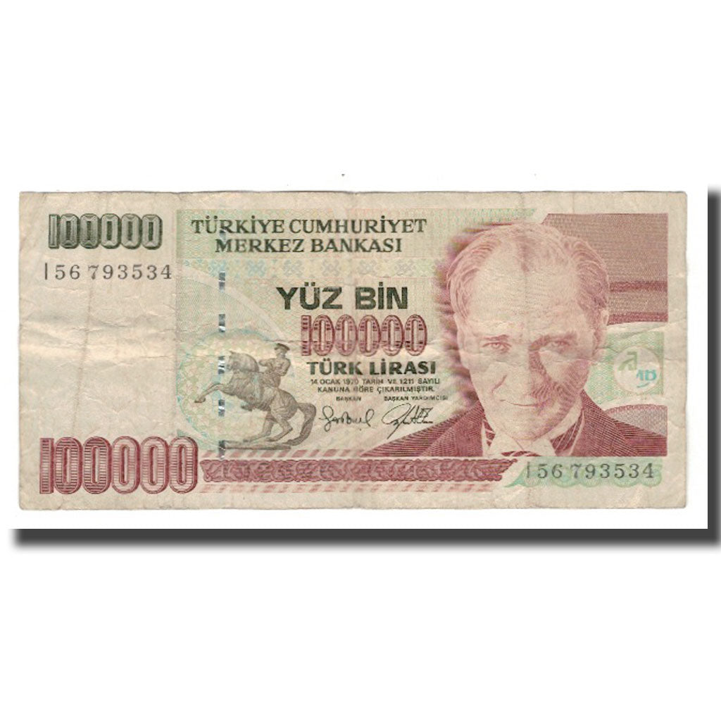 Geldschein, Türkei, 100,000 Lira, L.1970, KM:205, S