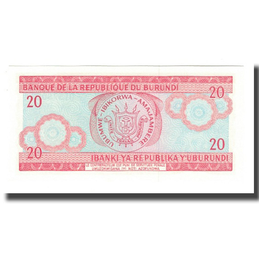 Billete, 20 Francs, 2007, Burundi, 2007-11-01, KM:27d, UNC