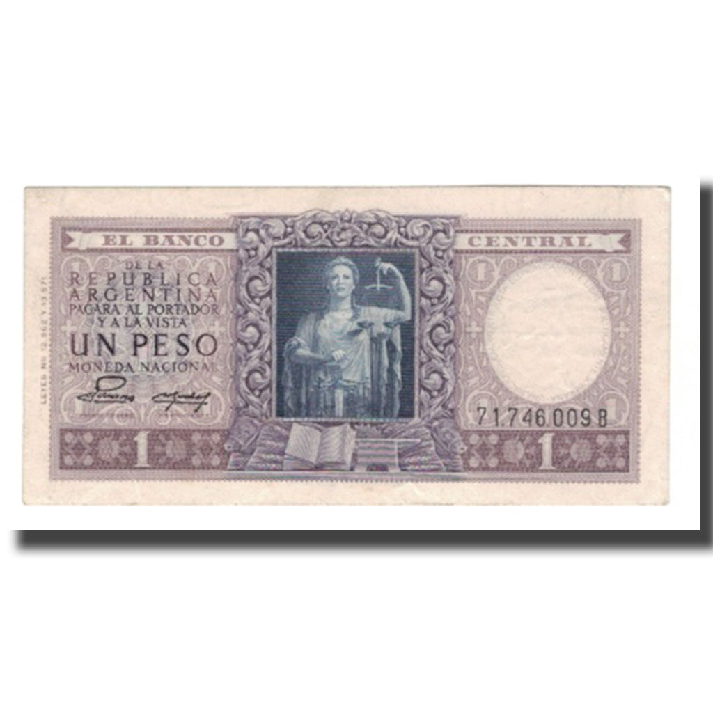 Banknote, Argentina, 1 Peso, Undated (1956), KM:263b, AU(50-53)