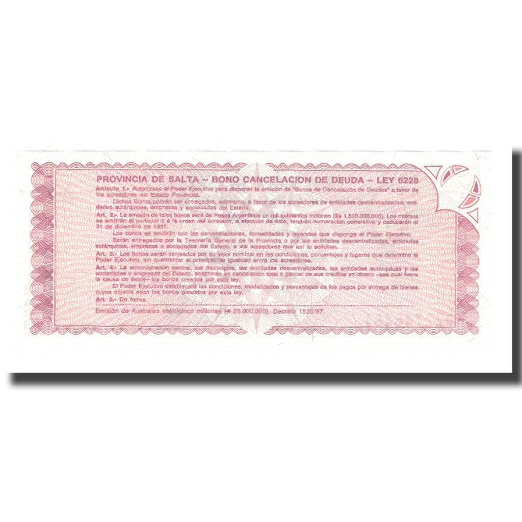 Banknot, Argentina, 1 Austral, Undated (1986), KM:S2612e, UNC(65-70)