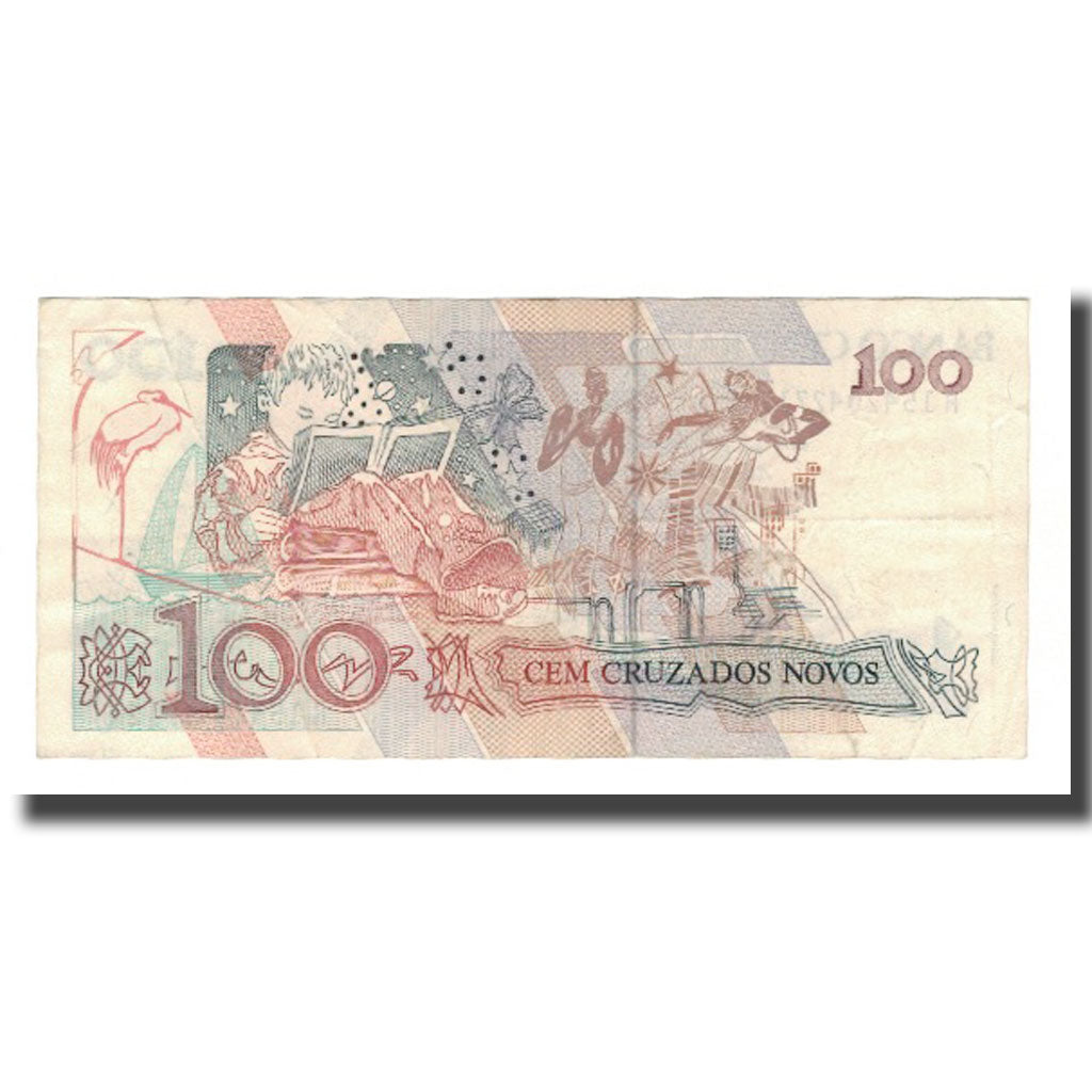 Biljet, Brazilië, 100 Cruzados Novos, Undated (1989), KM:220a, SUP