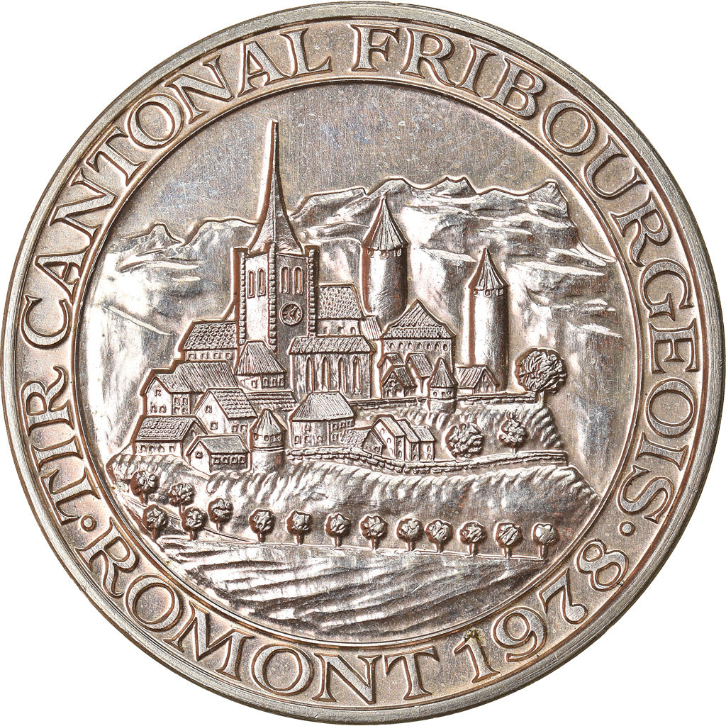 Switzerland, Medal, Tir Cantonal Fribourgeois, Romont, 1978, MS(63), Silver