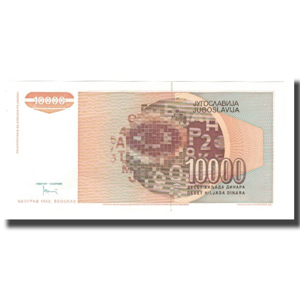 Nota, Jugoslávia, 10,000 Dinara, 1992, KM:116a, UNC(65-70)