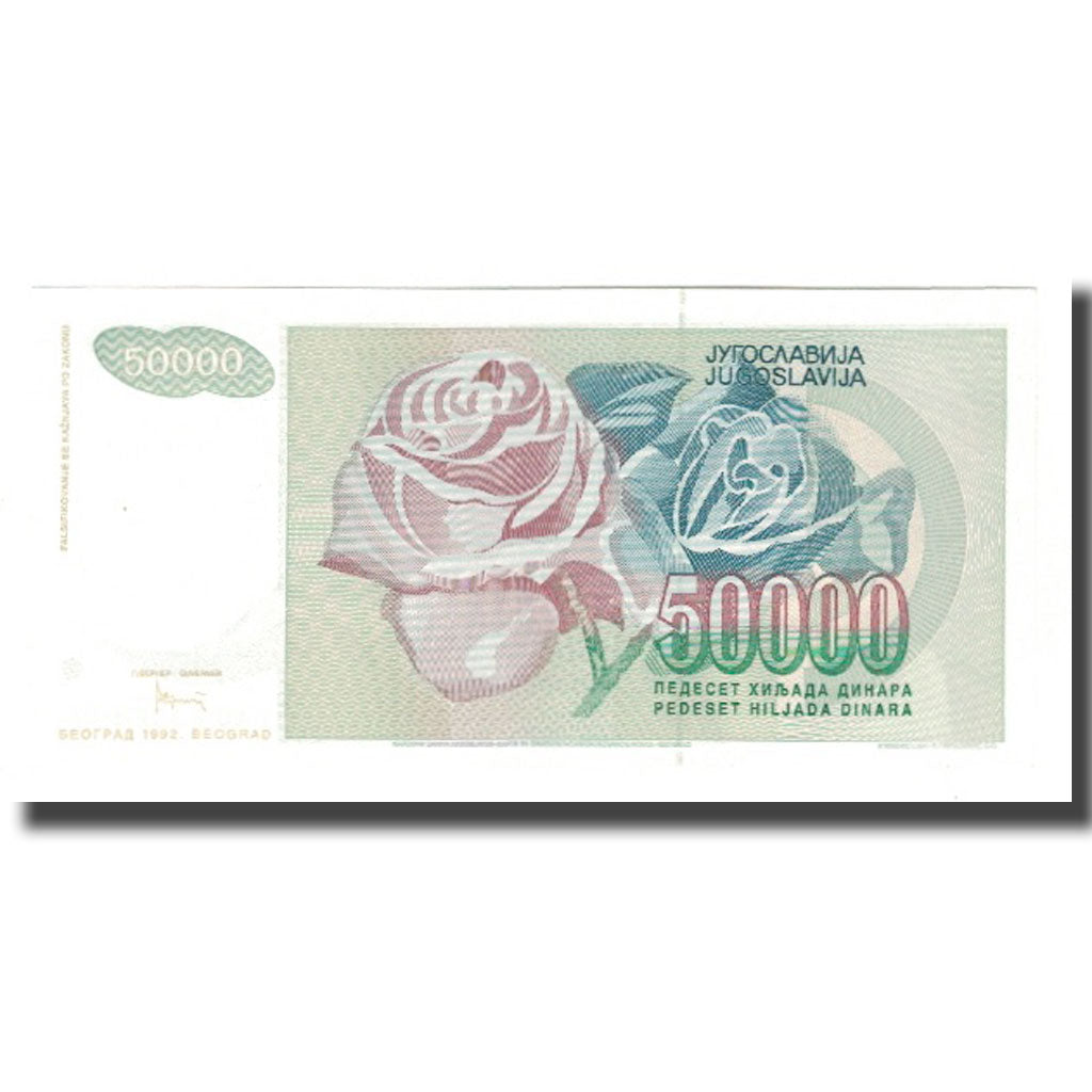Nota, Jugoslávia, 50,000 Dinara, 1992, KM:117, UNC(65-70)