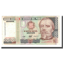 Geldschein, Peru, 100,000 Intis, 1989, 1989-12-21, KM:145, VZ