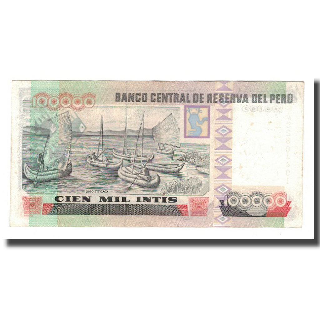 Geldschein, Peru, 100,000 Intis, 1989, 1989-12-21, KM:145, VZ