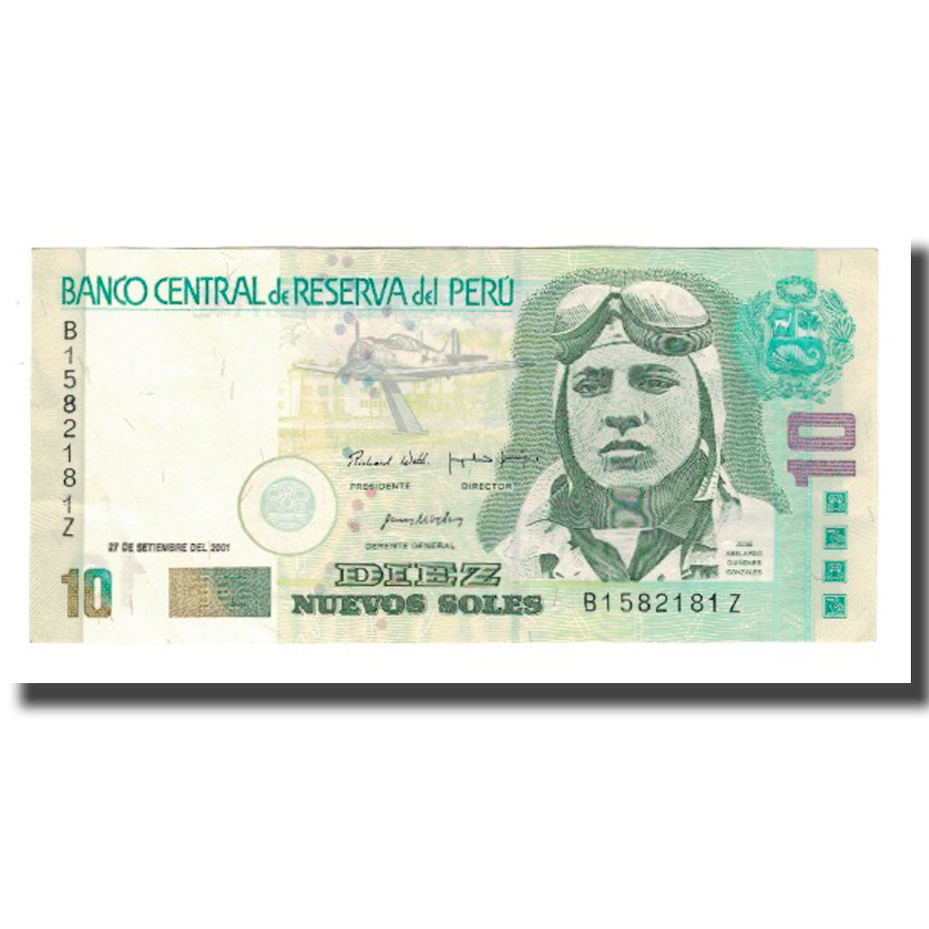 Banconote, Perù, 10 Nuevos Soles, 2001, 2001-09-27, KM:175, SPL-