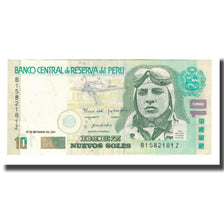 Banconote, Perù, 10 Nuevos Soles, 2001, 2001-09-27, KM:175, SPL-