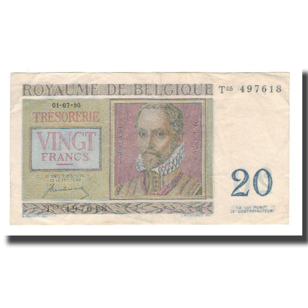 Banconote, Belgio, 20 Francs, 1950, 1950-07-01, KM:132a, BB+