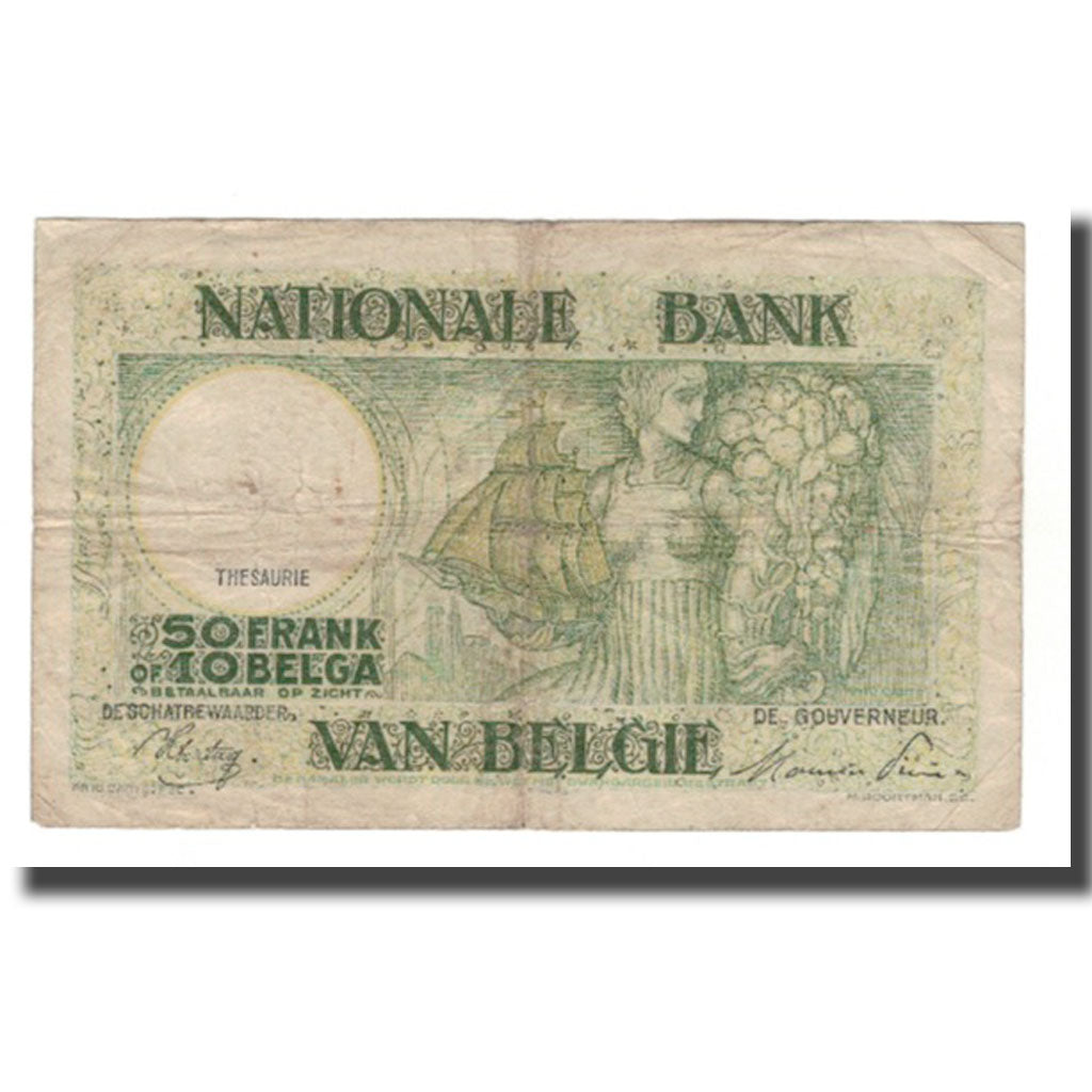 Banconote, Belgio, 50 Francs-10 Belgas, 1945, 1945-02-03, KM:106, MB