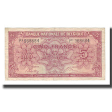 Nota, Bélgica, 5 Francs-1 Belga, 1943, 1943-02-01, KM:121, EF(40-45)