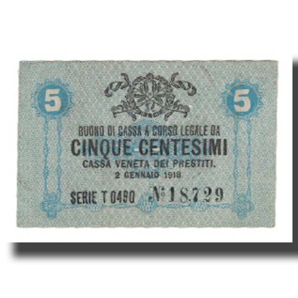 Billet, Italie, 5 Centesimi, 1918, 1918-01-02, KM:M1, TTB