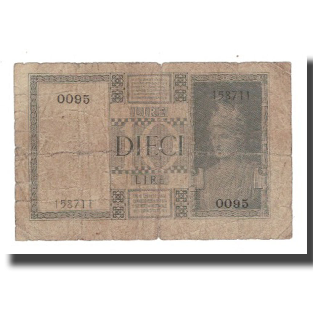 Banknot, Włochy, 10 Lire, 1935, 1935-06-18, KM:25a, VG(8-10)