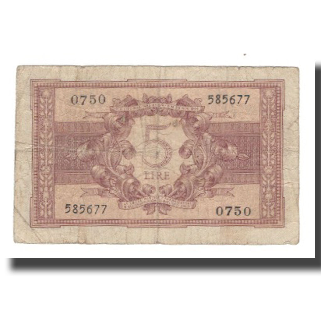 Banconote, Italia, 5 Lire, 1944, 1944-11-23, KM:31c, MB