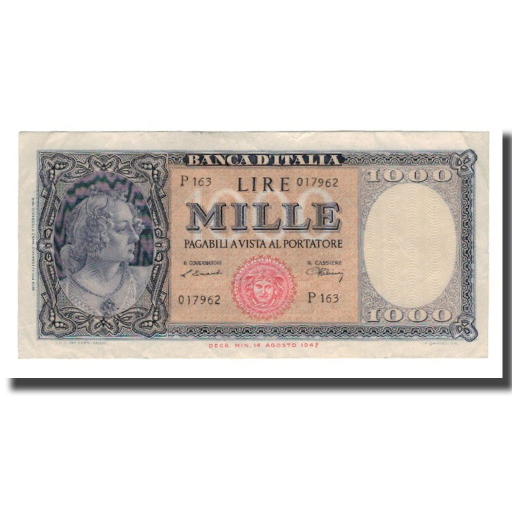 Banknot, Włochy, 1000 Lire, 1948, 1948-02-10, KM:88a, AU(55-58)