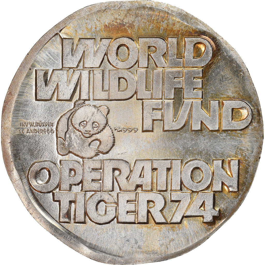 Switzerland, Medal, World Wildlife Fund, Operation Tiger, 1974, MS(63), Silver