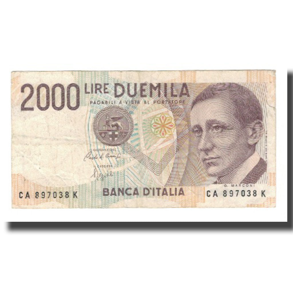 Banconote, Italia, 2000 Lire, D.1990, KM:115, BB