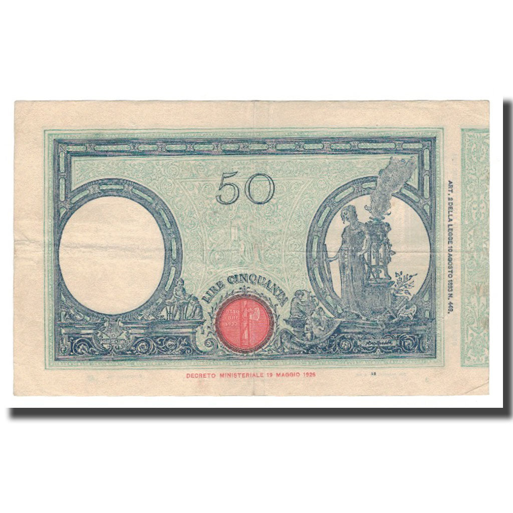 Billete, 50 Lire, 1926-36, Italia, KM:47c, MBC+