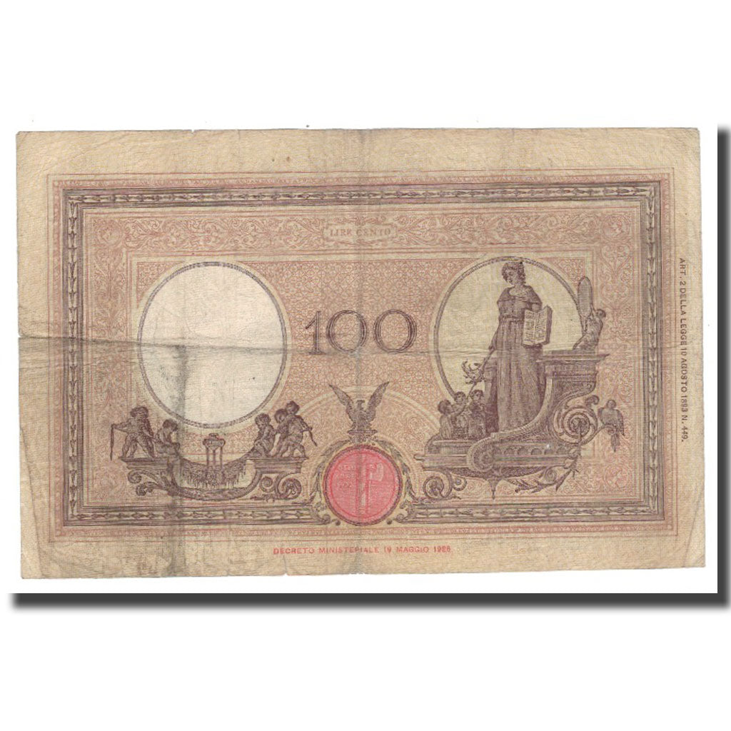 Banconote, Italia, 100 Lire, 1931-42, KM:50c, MB+