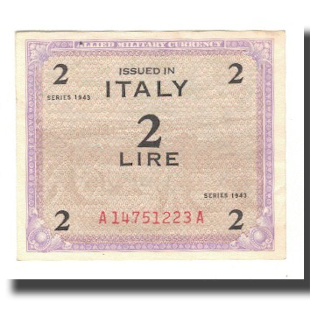 Nota, Itália, 2 Lire, 1943, KM:M11b, AU(55-58)
