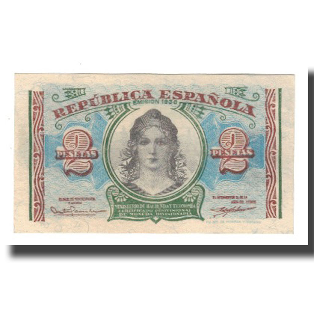Banknote, Spain, 2 Pesetas, 1938, KM:95, EF(40-45)