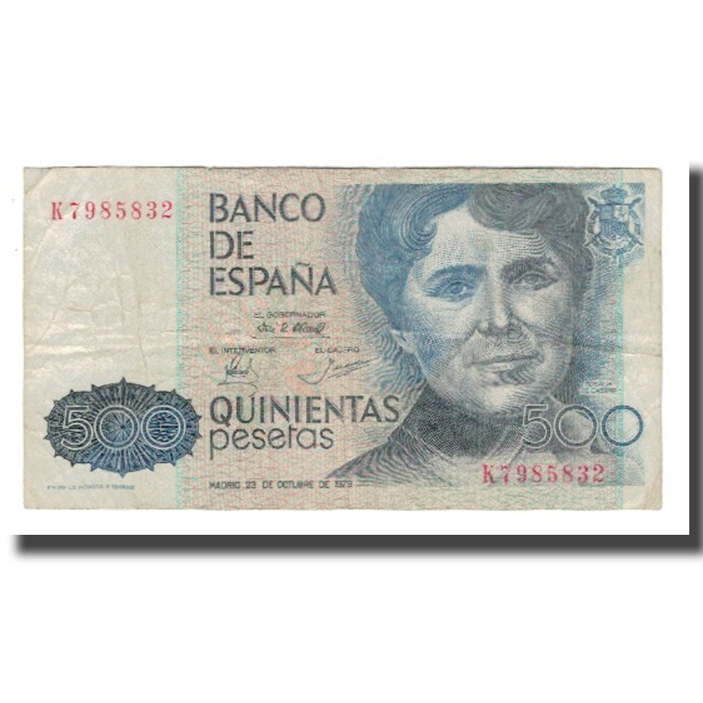 Banknot, Hiszpania, 500 Pesetas, 1979 (1983), 1979-10-23, KM:157, VF(20-25)