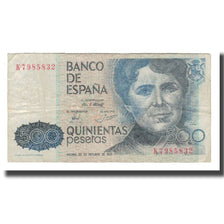 Banknot, Hiszpania, 500 Pesetas, 1979 (1983), 1979-10-23, KM:157, VF(20-25)