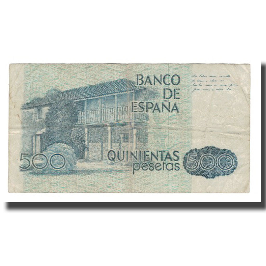 Banknot, Hiszpania, 500 Pesetas, 1979 (1983), 1979-10-23, KM:157, VF(20-25)