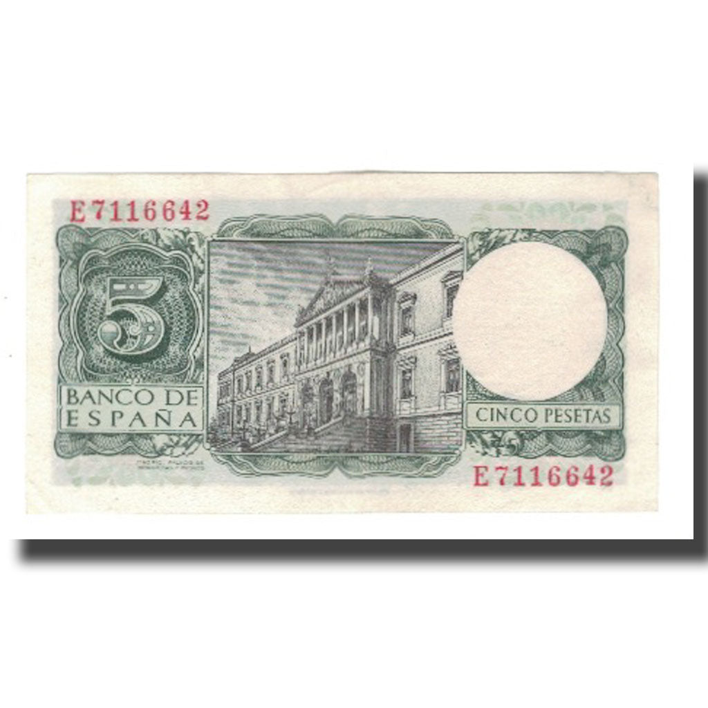 Biljet, Spanje, 5 Pesetas, 1954, 1954-07-22, KM:146a, SUP