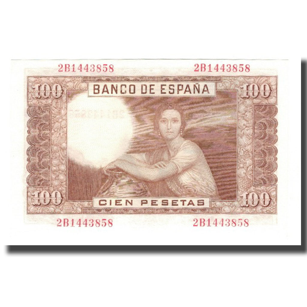 Geldschein, Spanien, 100 Pesetas, 1953 (1955), 1953-04-07, KM:145a, VZ