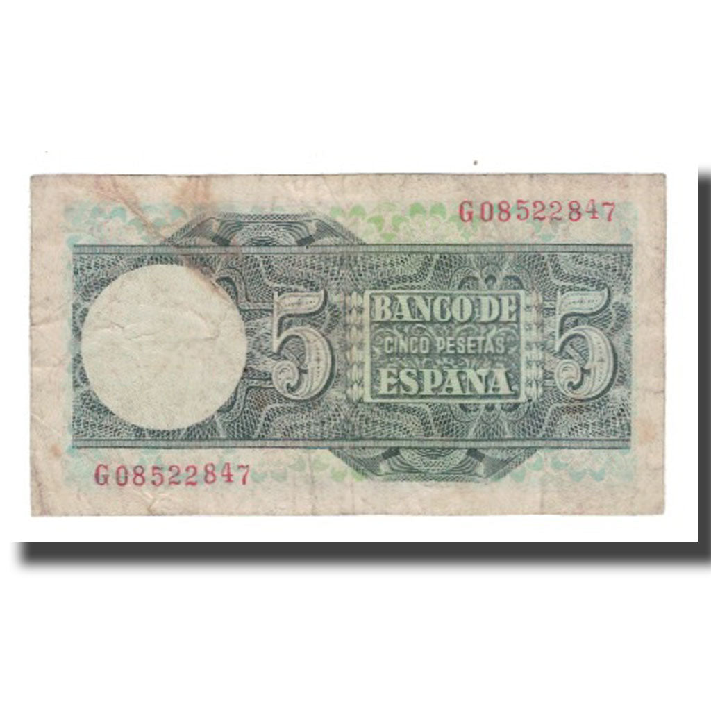 Banknote, Spain, 5 Pesetas, 1948, 1948-03-05, KM:136a, VF(20-25)