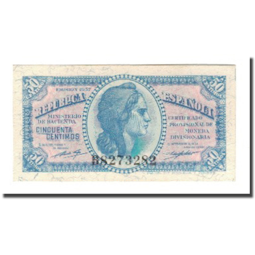 Banknote, Spain, 50 Centimos, 1937, KM:93, UNC(65-70)