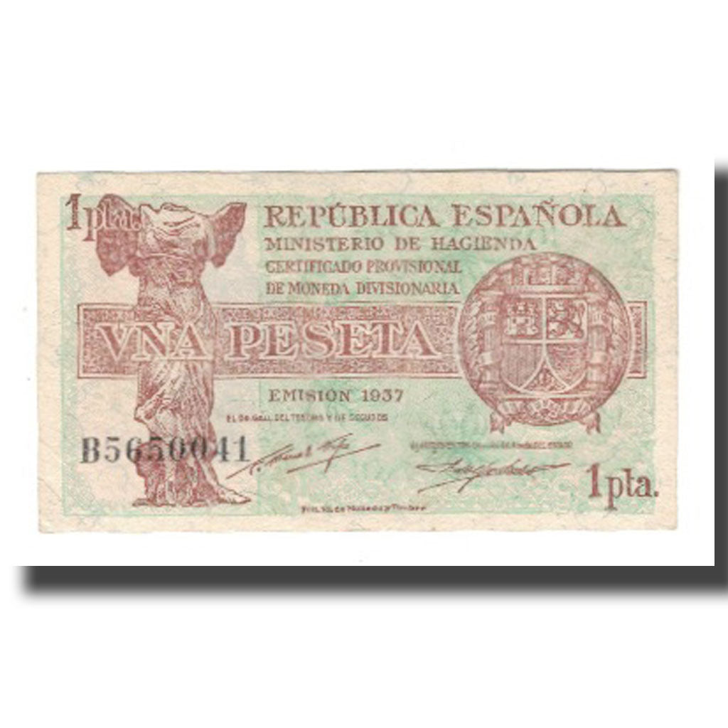 Nota, Espanha, 1 Peseta, 1937, KM:94, EF(40-45)