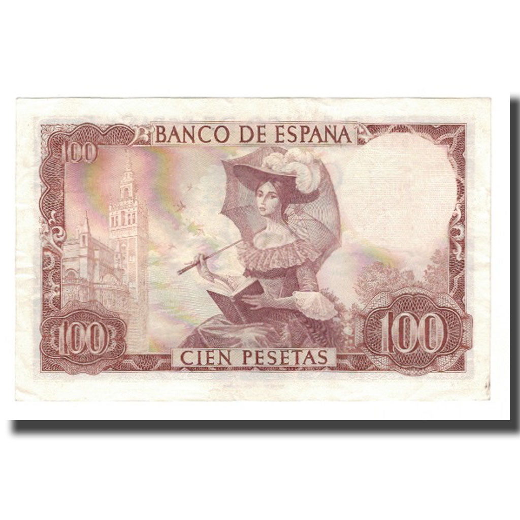 Nota, Espanha, 100 Pesetas, 1965, 1965-11-19, KM:150, AU(50-53)