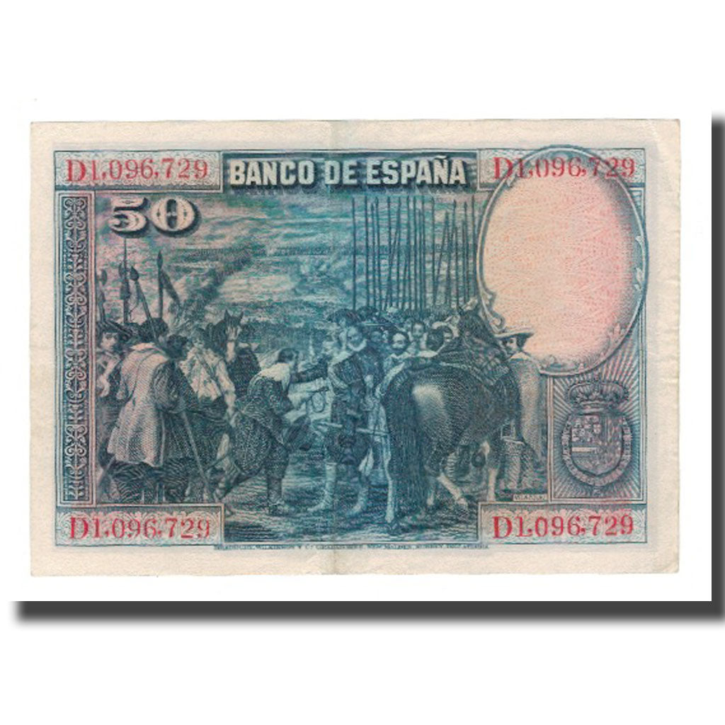 Biljet, Spanje, 50 Pesetas, 1928, 1928-08-15, KM:75b, TTB