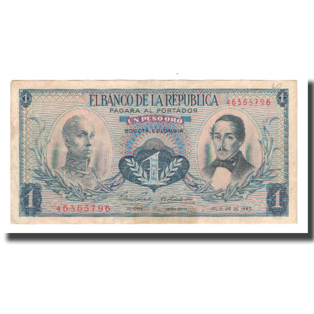 Geldschein, Kolumbien, 1 Peso Oro, 1967, 1967-07-20, KM:404d, SS