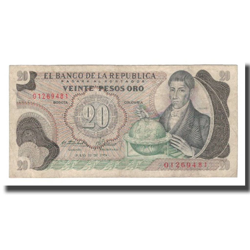 Banconote, Colombia, 20 Pesos Oro, 1974, 1974-07-20, KM:409c, BB