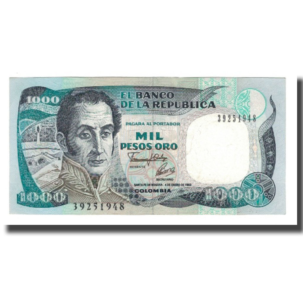 Billete, 1000 Pesos Oro, 1993, Colombia, 1993-01-04, KM:432A, UNC