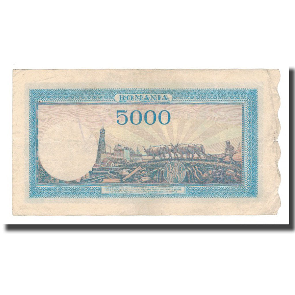 Banconote, Romania, 5000 Lei, 1944, 1944-05-02, KM:55, MB+