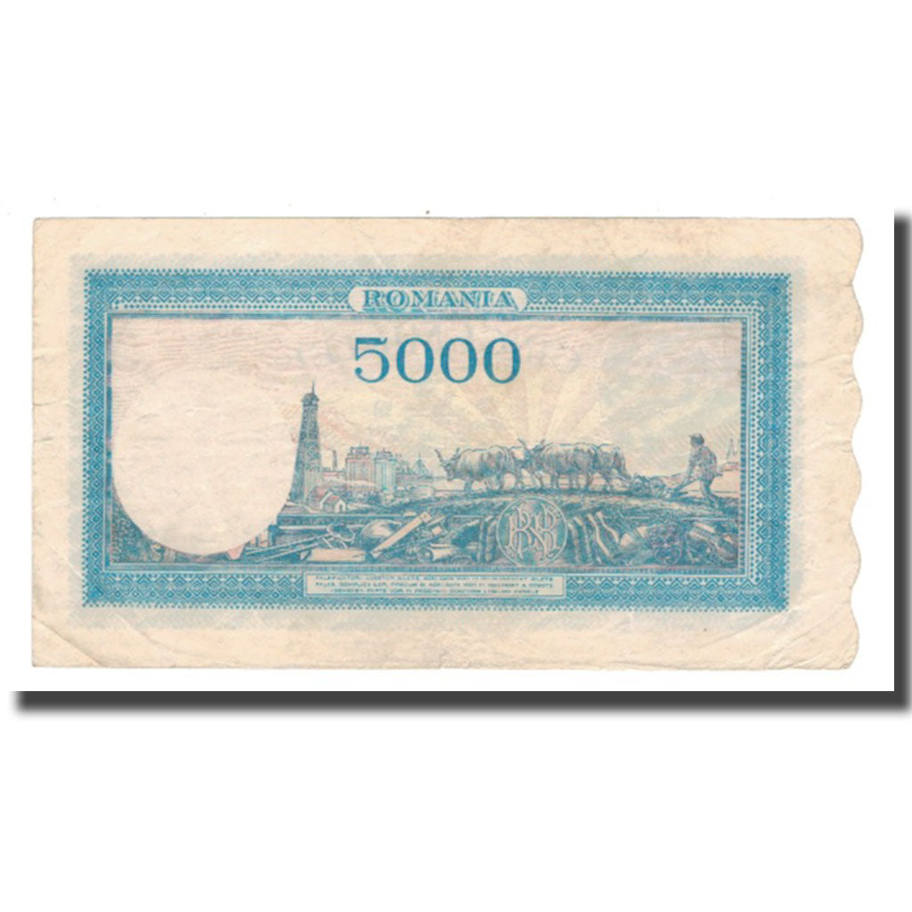 Nota, Roménia, 5000 Lei, 1945, 1945-08-21, KM:56a, EF(40-45)
